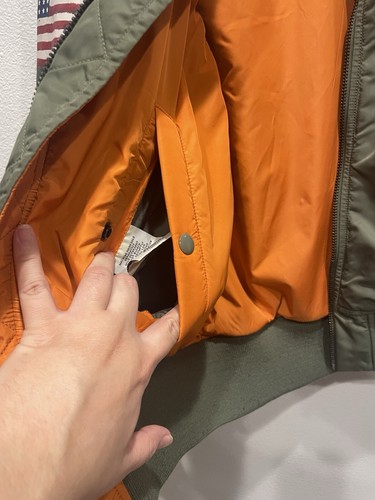 Denim & Supply Ralph Lauren Reversible USA Flag Bomber Flight Jacket SZ L Green - Picture 13 of 18
