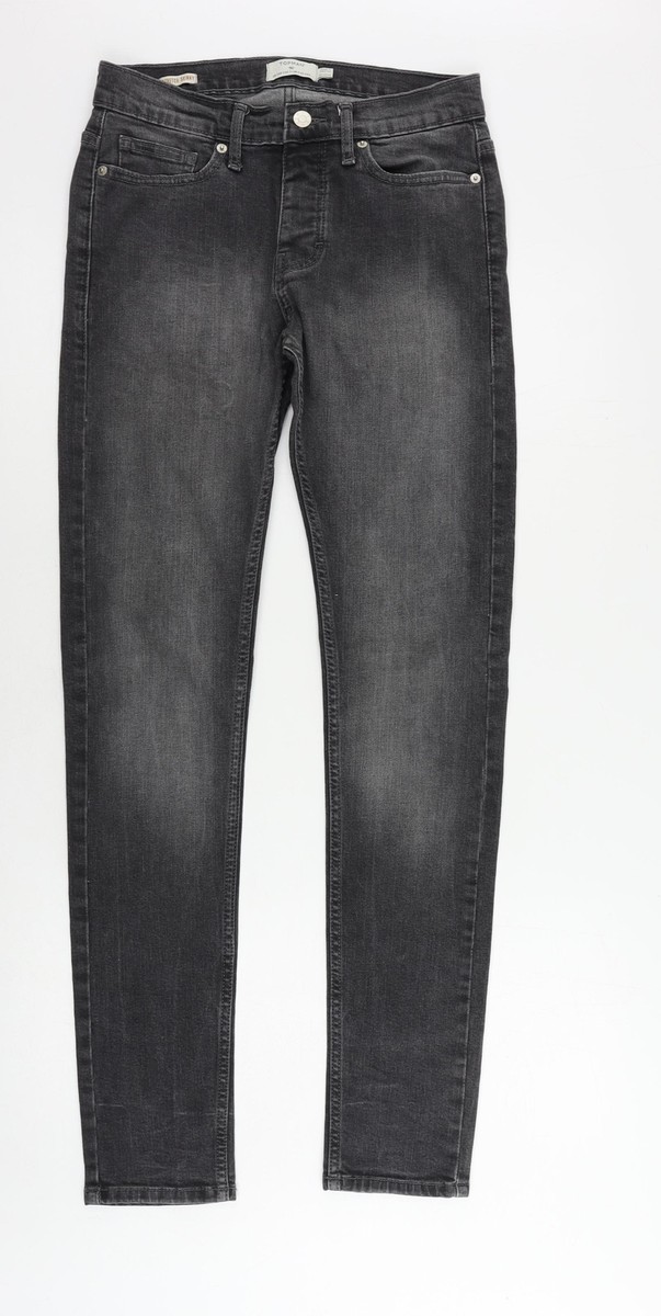 Grey Topman Denim Topman Stretch Skinny Jeans With Rip And Repair