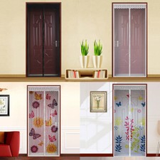 Lace Magnetic Mesh Screen Door Hands-free Anti Bug Pest Self Sealing Curtain