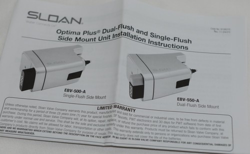 Sloan Optima Plus EBV500A montaje lateral empotrado cromado funciona con pilas - Imagen 6 de 8