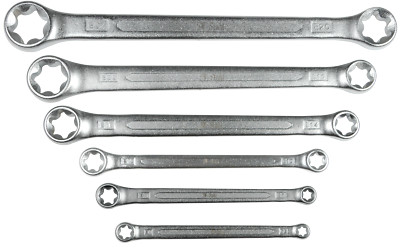 SW-Stahl 01560L Doppelringschlüssel Set E6 - E24 E- Profil Ringschlüssel Chrom