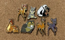 2019 Disney Bambi Wave C Hidden Mickey Pin Set, Full set of 7!!!