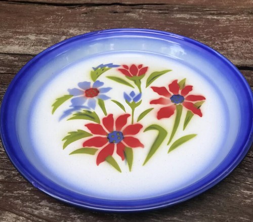 Vintage Thai Traditional Flower Patterned Enamel Serving Tray Decor Medium 10 in - Picture 55 of 76