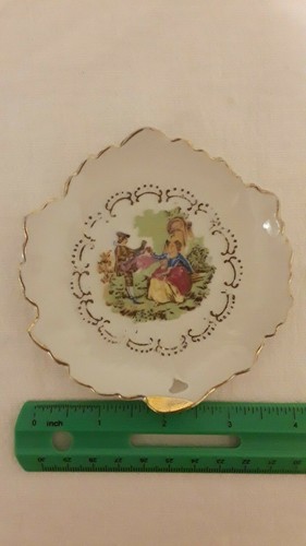 Antique Plates for Tea Bags with Pastoral Paintings - Picture 4 of 5
