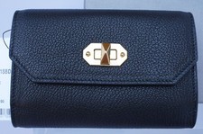 New Alexander Mcqueen Women's Wallet French Card Case Black Money Holder Leather