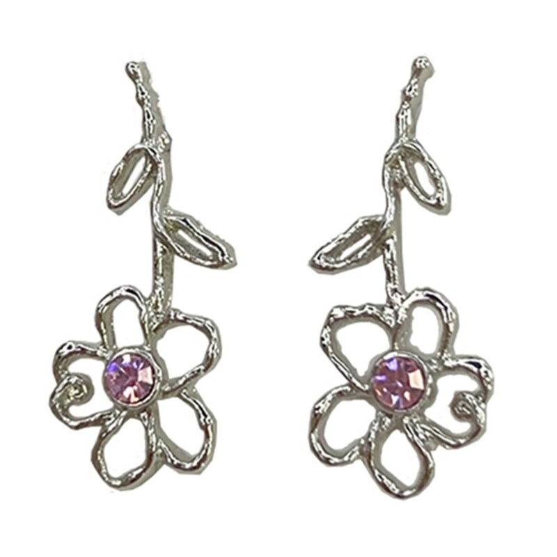 Small Flower Pendant Earring Hollow Metal Flower Dangle Earrings Fashion Jewelry