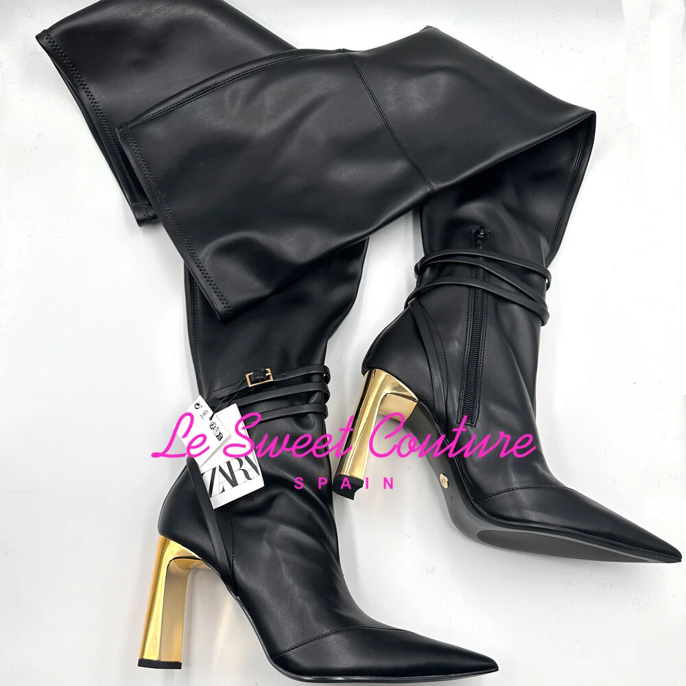 BOTAS MUJER ZARA NUEVAS CON ETIQUETAS FW23 TAC N ALTO SOBRE LA RODILLA EDICI N LIMITADA NEGRAS 4001 210