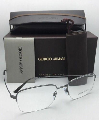 GIORGIO ARMANI Eyeglasses AR 5043 3003 56-19 Semi Rimless Matte Gunmetal Frames - Picture 3 of 12