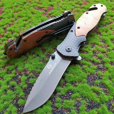 Outdoor folding high hardness tactical stainless steel wilderness survival knife