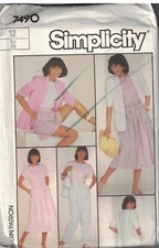 7490 UNCUT Simplicity SEWING Pattern Misses Jacket Pants Skirt Shorts Top OOP