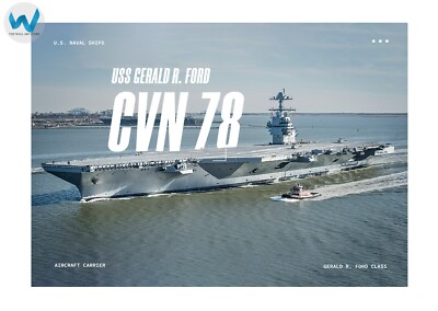 USS Gerald R. Ford CVN 78 Poster Naval Ships Carrier - 12X16/16X20/18X24/24X36