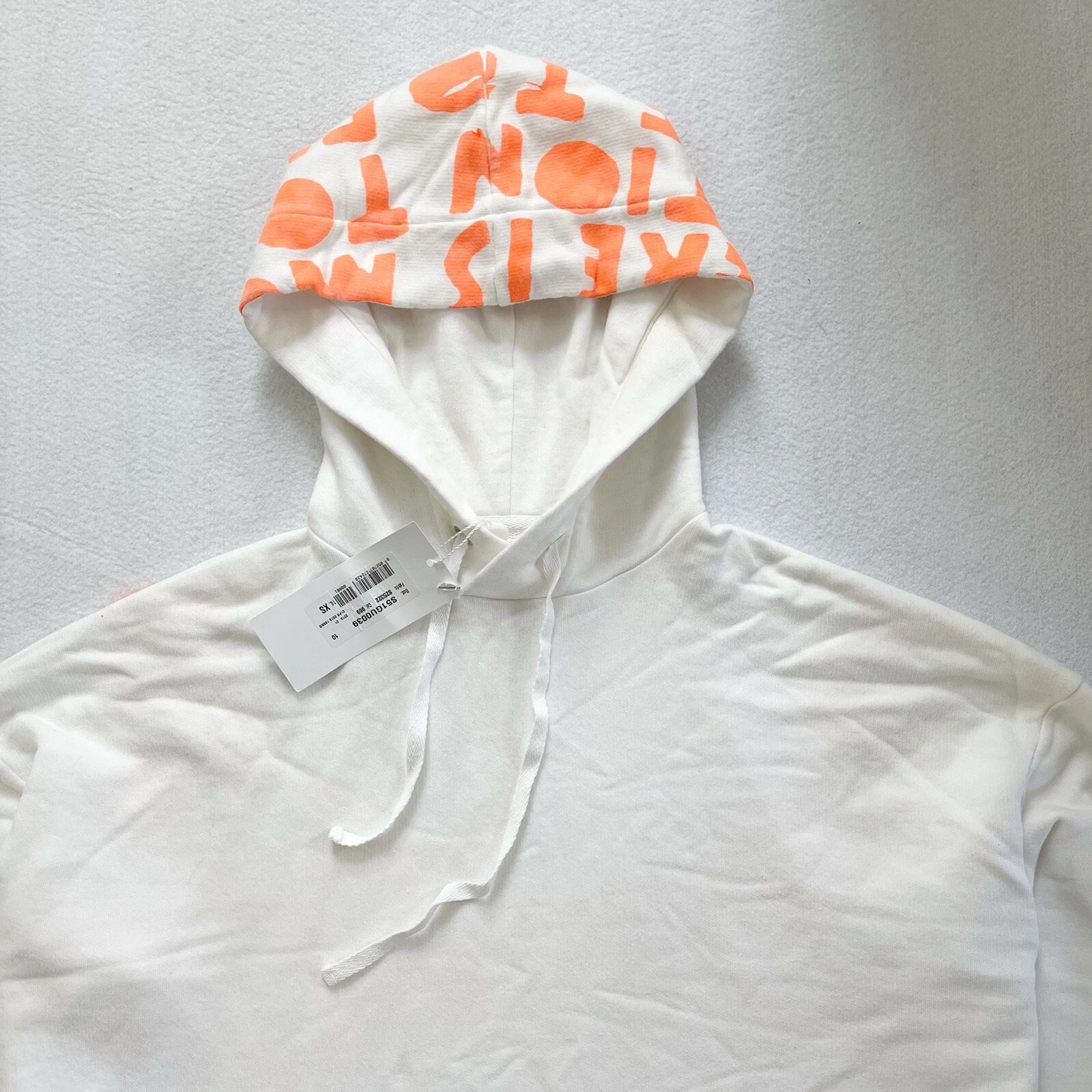 MAISON MARGIELA Felpa con cappuccio Maison Martin Margiela donna Aids stampa beneficenza bianca XS