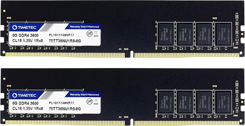16GB KIT2x8GB 3600MHz PC4-28800 CL18 1.35V Non-ECC Unbuffered Designed for Ga... - Picture 2 of 4