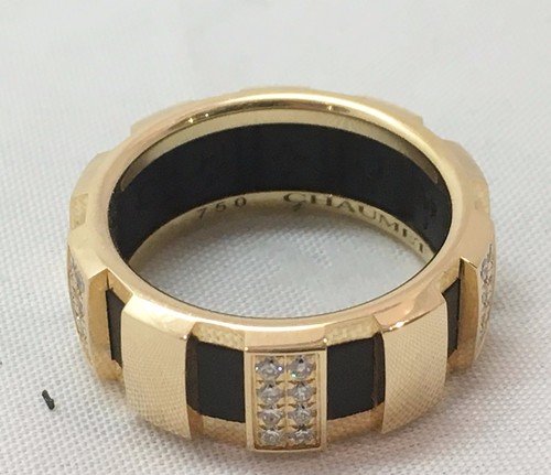 Authentic Chaumet 40 Diamond Class One 18k Yellow Gold Ring Sz 50 - Picture 6 of 7