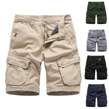 Mens Cargo Combat Shorts Casual Work Wear 100 Cotton Cargo Half Pants Outdoor  