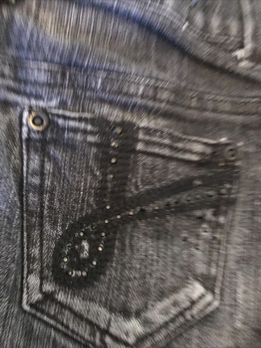 Girls Jean Skirt Size 7 By Limited 2 Black Wash Rhinestones - Picture 8 of 9
