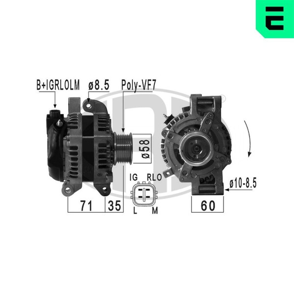 ERA Lichtmaschine Generator 130A 14V FüR Toyota RAV 4 III 2.2 D 4WD 2.0 D-4D-image