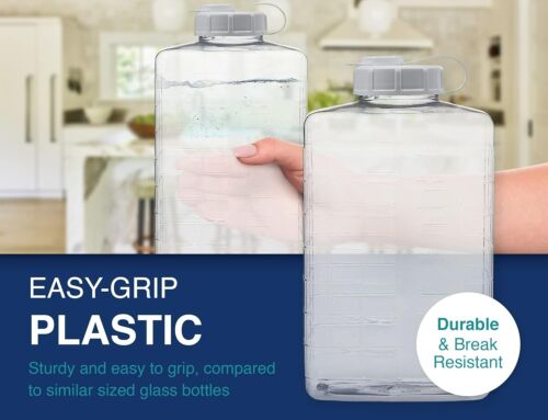 Clear Refrigerator Bottle 2 Quart Flip Spout Leak-Proof Cap - Made in the USA - Picture 8 of 8