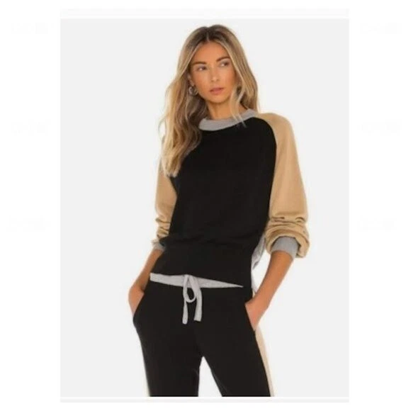 Monrow colorblock sweatshirt hot sale