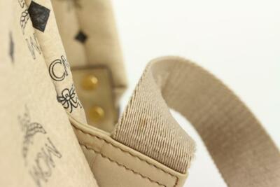 MCM Beige Monogram Visetos Logo Medium Studded Stark Backpack 921mcm73 MCM Beige Monogram Visetos Logo Medium Studded Stark  main image 4
