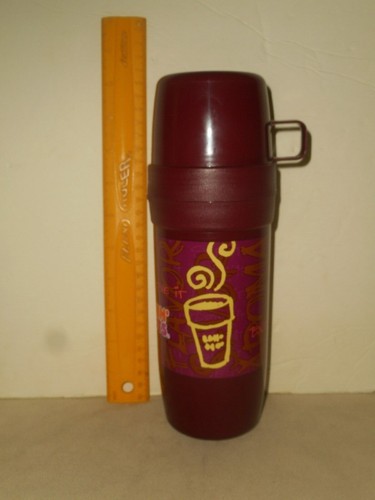 Vintage DUNKIN DONUTS Coffee Insulated Glass Thermos 50F 0.5 LTR Hot Cold Nos - Picture 2 of 12