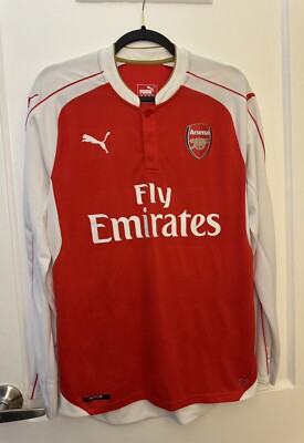 ARSENAL 2015-16 MEN'S LONG-SLEEVED FOOTBALL SHIRT, SIZE M, 747567