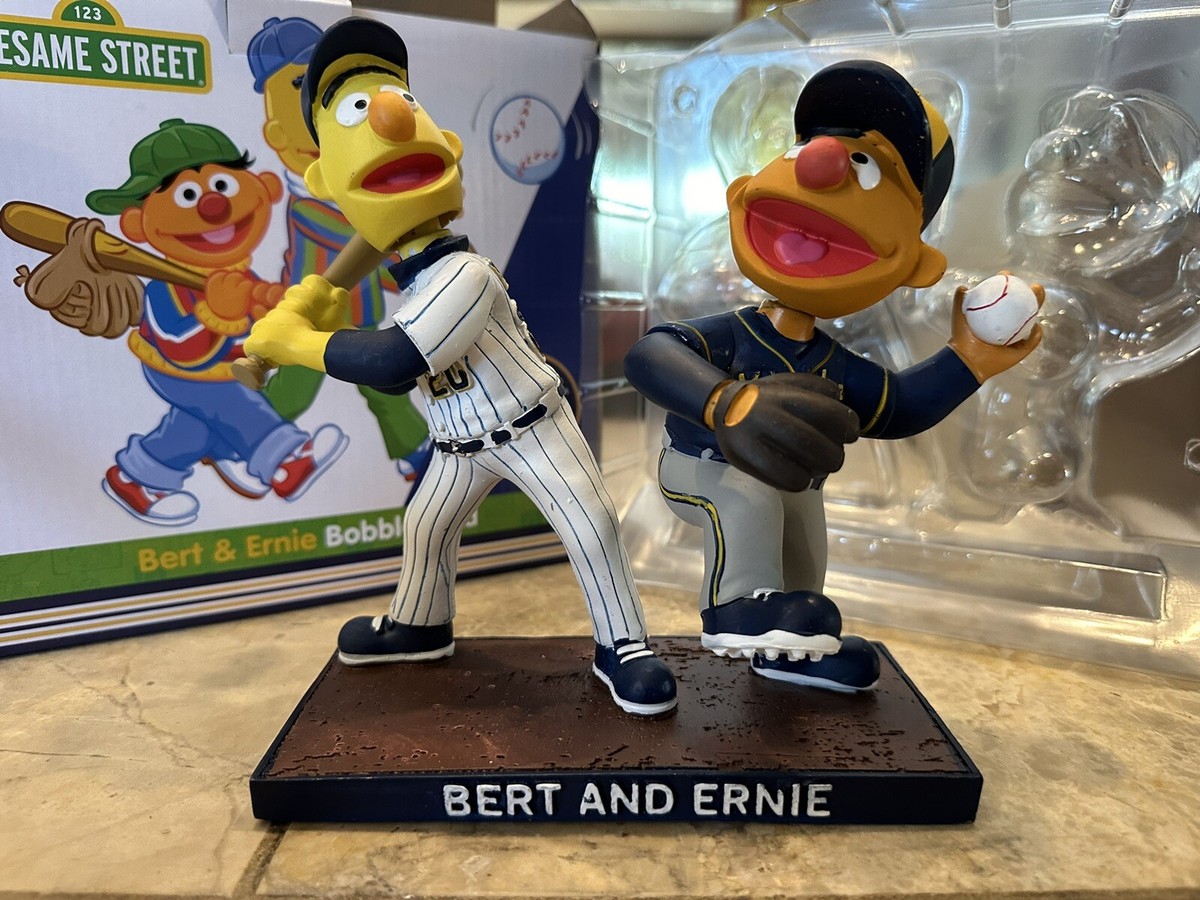 NEW LARGE Bert and Ernie Milwaukee Brewers Double Bobblehead