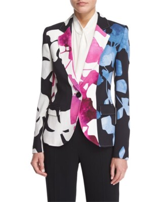ESCADA Women's Brikenas Floral Orchid-Print Blazer Jacket