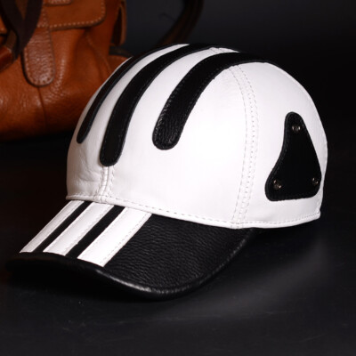 Men's Women's 100% Real Leather Cowhide White Unisex Baseball