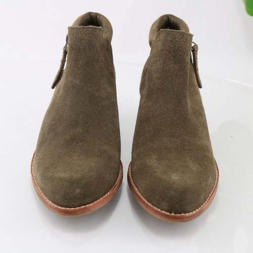 Steve Madden Womens Tobii Boot Size 5 Olive Green Suede Bootie Boho Block Heel - Picture 3 of 11