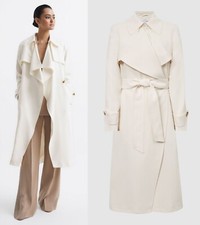 Reiss Eden Belted Smart Dress Coat Belted Trench Longline Jacket 12 40 £338 New