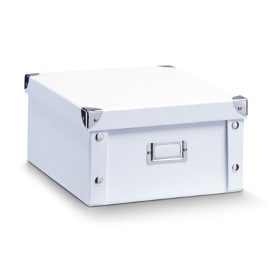 Zeller Aufbewahrungsbox Pappe weiß 31 x 26 x 14 cm
