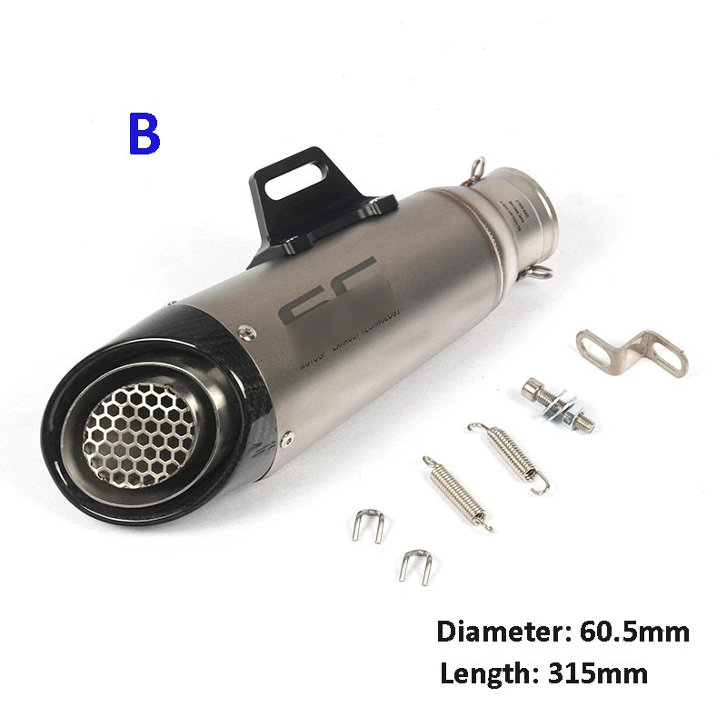 Deflector de punta de escape de motocicleta 51/60,5 mm con tubo silenciador de escape universal de red Foto 4 de 4