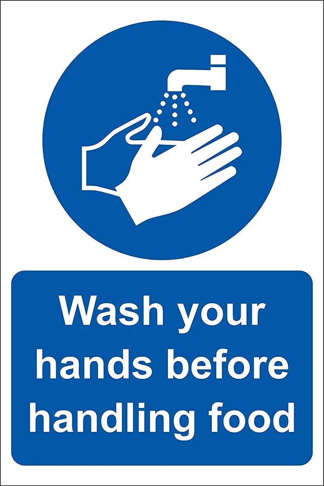 KPCM DISPLAY LTD Wash your hands before handling food kitchen catering safety sign
