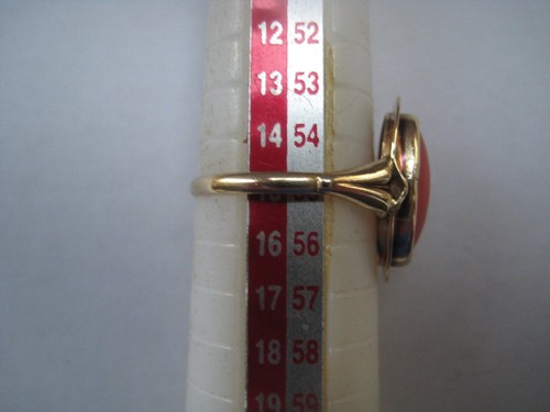 Genuine Red Coral Ring 18k Gold Plated Handmade Ring Engagement Gift For Her - Picture 3 of 10