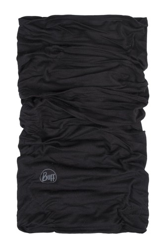 Bufanda ligera de lana merino BUFF en negro/gris talla única cuello más cálido paquete de 1 - Imagen 1 de 3