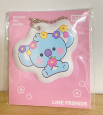 KOYA BTS BT21 Sin Abrir PVC Mascota Dije Llavero LINE Amigos Rosa Flor Japón