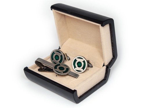 Grüne Laterne Manschettenknöpfe Geek-Krawatte Hochzeit Bräutigam Manschettenknöpfe Schmuck Nerdy Geschenk - Bild 2 von 4