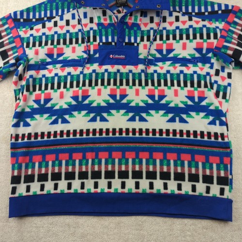 Columbia Jacket Mens XL Powder Keg Fleece Pullover Colorful Aztec Retro AM2206 - Picture 6 of 13