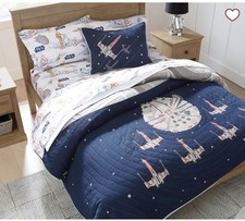 Pottery Barn Kids Quilt And 2 Shams Set Star Wars Millennium Falcon Full / Queen