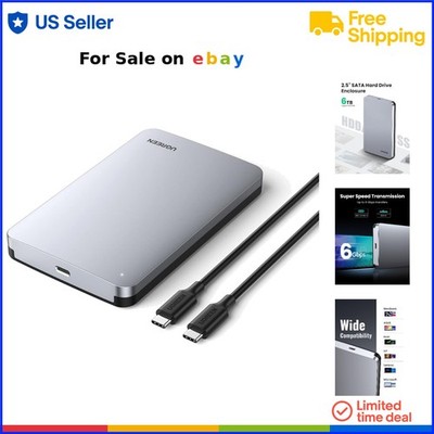 USB C Hard Drive Enclosure Aluminum for 2.5 SSD HDD Support 6TB Fast Transfer