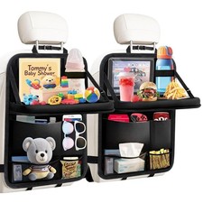 TCJJ Car Seat Organiser Kick Mats Back Seat Protector with Tray and Touch Screen