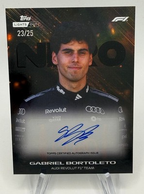 Topps F1 Formula 1 Lights Out 2026 # Gabriel Bortoleto # Nero Auto Autograph /25