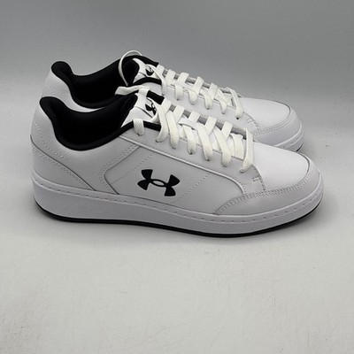Under Armour UA Official Sneakers Men 8.5 White Black Low Top Court 3028486-101