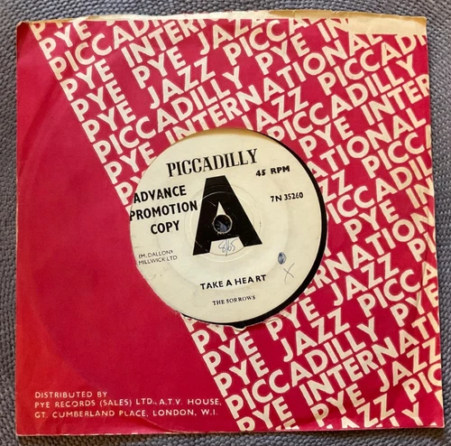 THE SORROWS - TAKE A HEART rare UK 1965 DEMO PROMO / MOD / FREAKBEAT / VG+ !!!