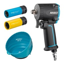 HAZET 1/2" Druckluft-Schlagschrauber 9012M-1 /4 extra kurz mit Sortiment