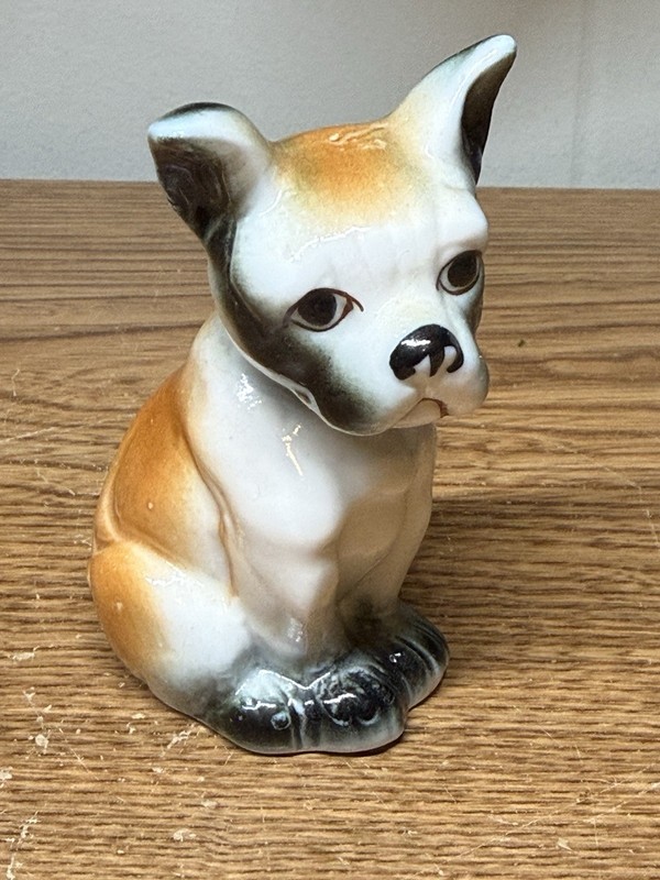 Genuine Bone China French Bulldog  Or Boxer Dog Figurine