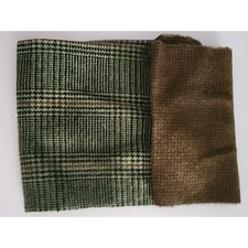 Wool Black & Reddish Brown Houndstooth Rug Hooking, Crafts Vintage (8Z2)