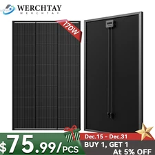 170W 200W Black Solar Panel 12V Solar Battery Home PV Off-Grid Boat Power Charge