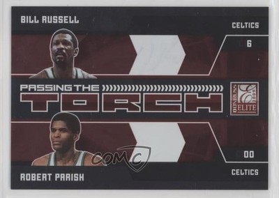 2009 Donruss Elite Passing the Torch Red Bill Russell Robert Parish #2 HOF 1f7d